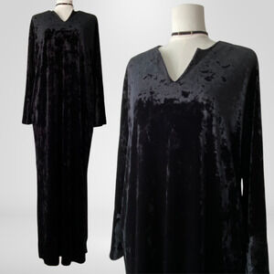 Cabernet Womens Velvet Maxi Dress Size M Grunge Vampy Witchy Whimsigoth Black